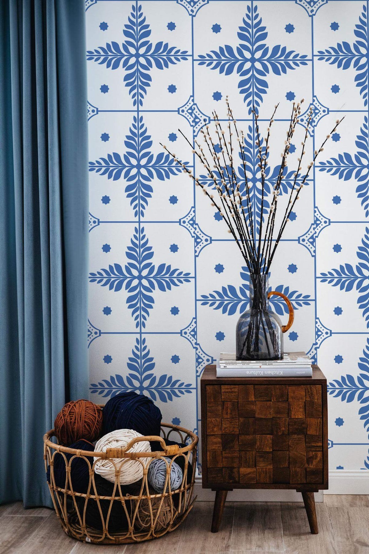 Grands Carreaux Bleu Cobalt, en situation