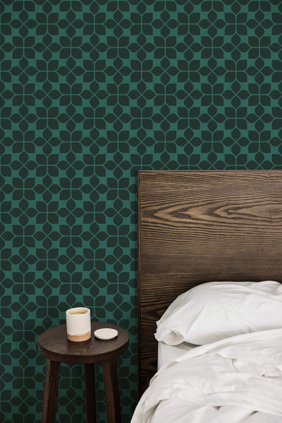 Carreaux Quatre-Feuilles Vert Émeraude, en situation