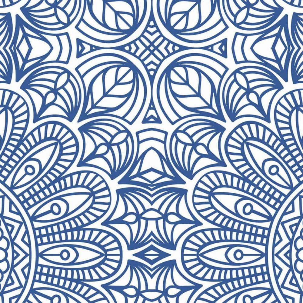 Rosaces Ajourées Bleu Roi, le motif seul