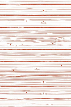 Motif à plat : fines lignes horizontales terracotta et petits nœuds brique sur fond blanc cassé.