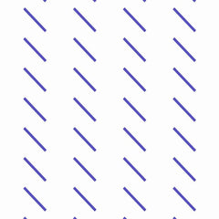 Gros plan de l'impression : une hachure bleu indigo aux bouts nets, isolée sur le blanc.
