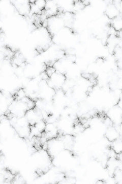 Le décor à plat : marbre blanc laiteux parcouru de veines gris anthracite ramifiées.