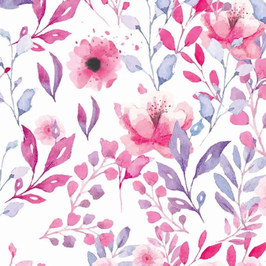Gros plan sur l'impression : une corolle rose montre ses auréoles d'eau et les débords de couleur au bord des pétales.