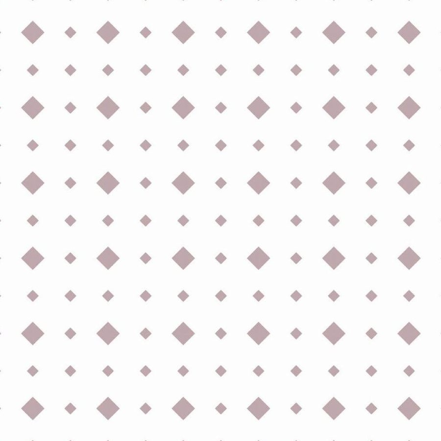 Gros plan de l'impression : les quatre arêtes d'un losange mauve, franches sur le blanc.