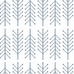 Gros plan sur les branches fines et les points terminaux d'un sapin imprimé.