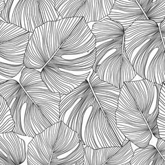 Gros plan de l'impression : contour noir épais d'une feuille et lignes fines parallèles à l'intérieur.
