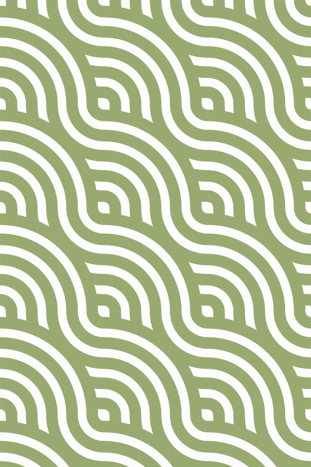 Vagues Art Déco Vert Sauge, aperçu aux dimensions saisies