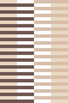 Motif à plat de rayures horizontales brunes et taupe sur colonnes écru, blanc et beige