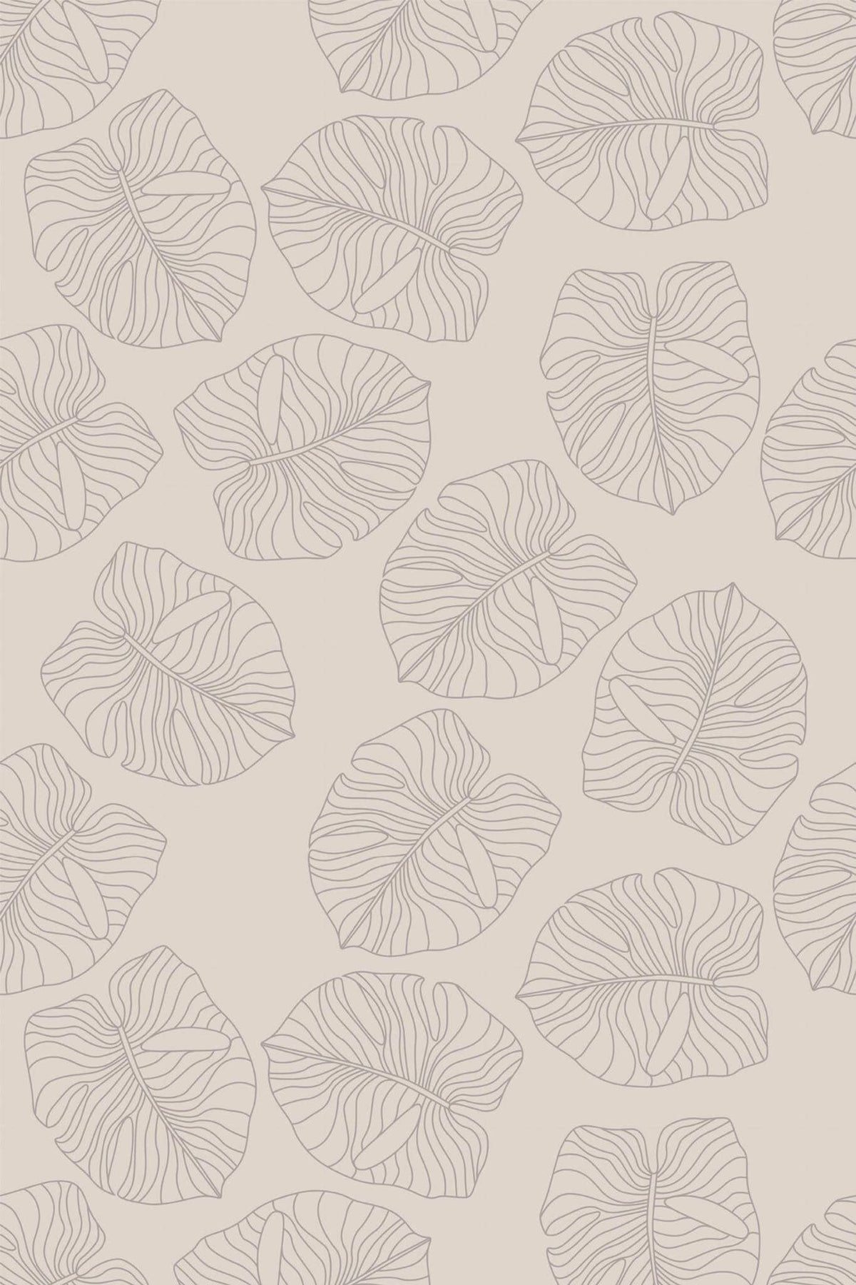 Grandes Feuilles au Trait Greige, le motif seul