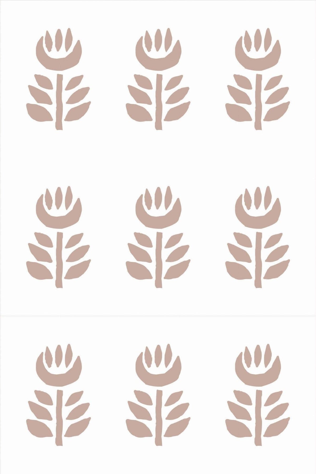 Tulipes Stylisées Rose Poudré, le motif seul