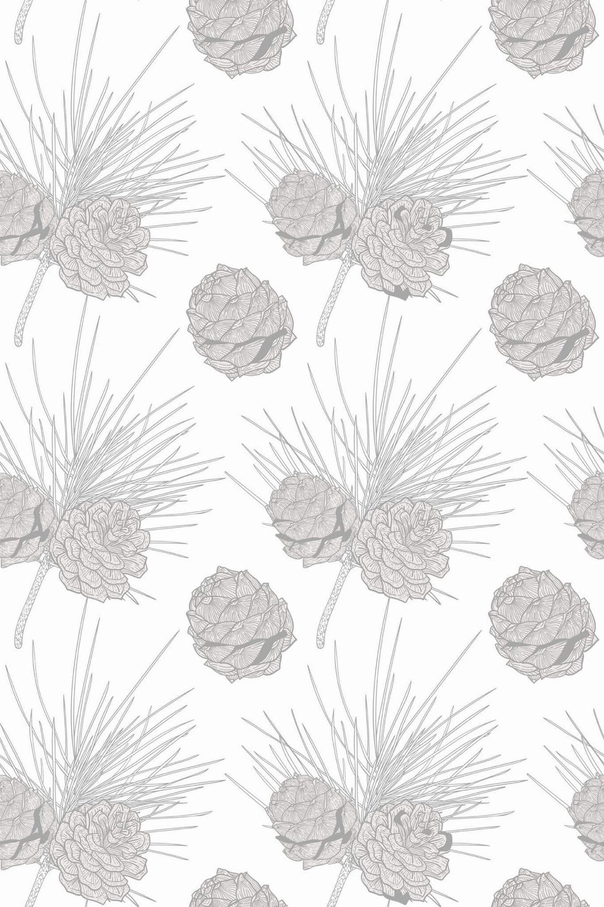 Pommes de Pin Gris Perle, le motif seul