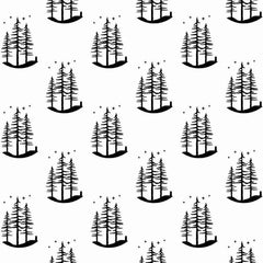 Gros plan de l'impression montrant les branches filiformes d'un bosquet noir et les points minuscules dispersés autour