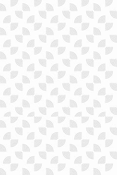 Motif à plat de quarts de cercle gris clair posés en damier sur fond blanc