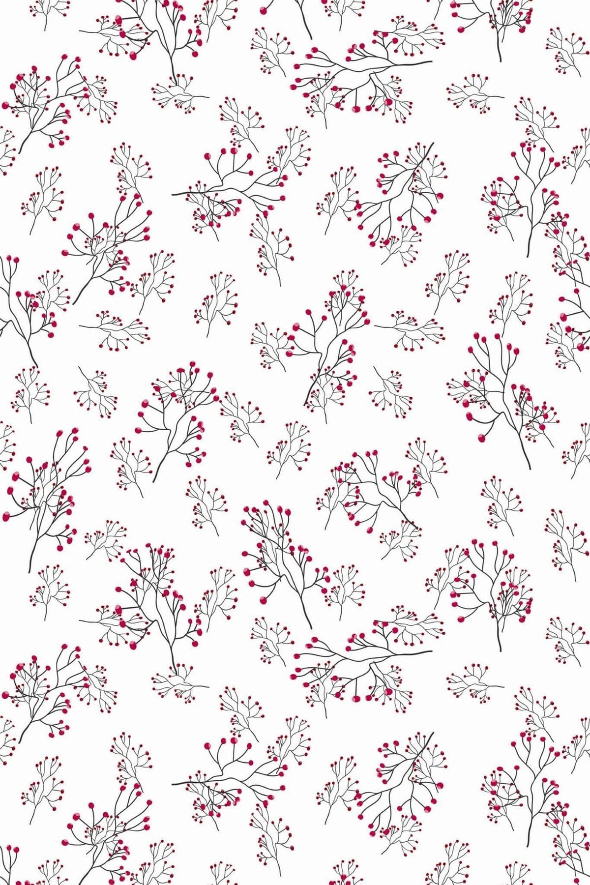 Brindilles à Baies Framboise, le motif seul