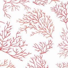 Gros plan de l'impression : rameaux fins et dépôt inégal du pigment rose sur le blanc.
