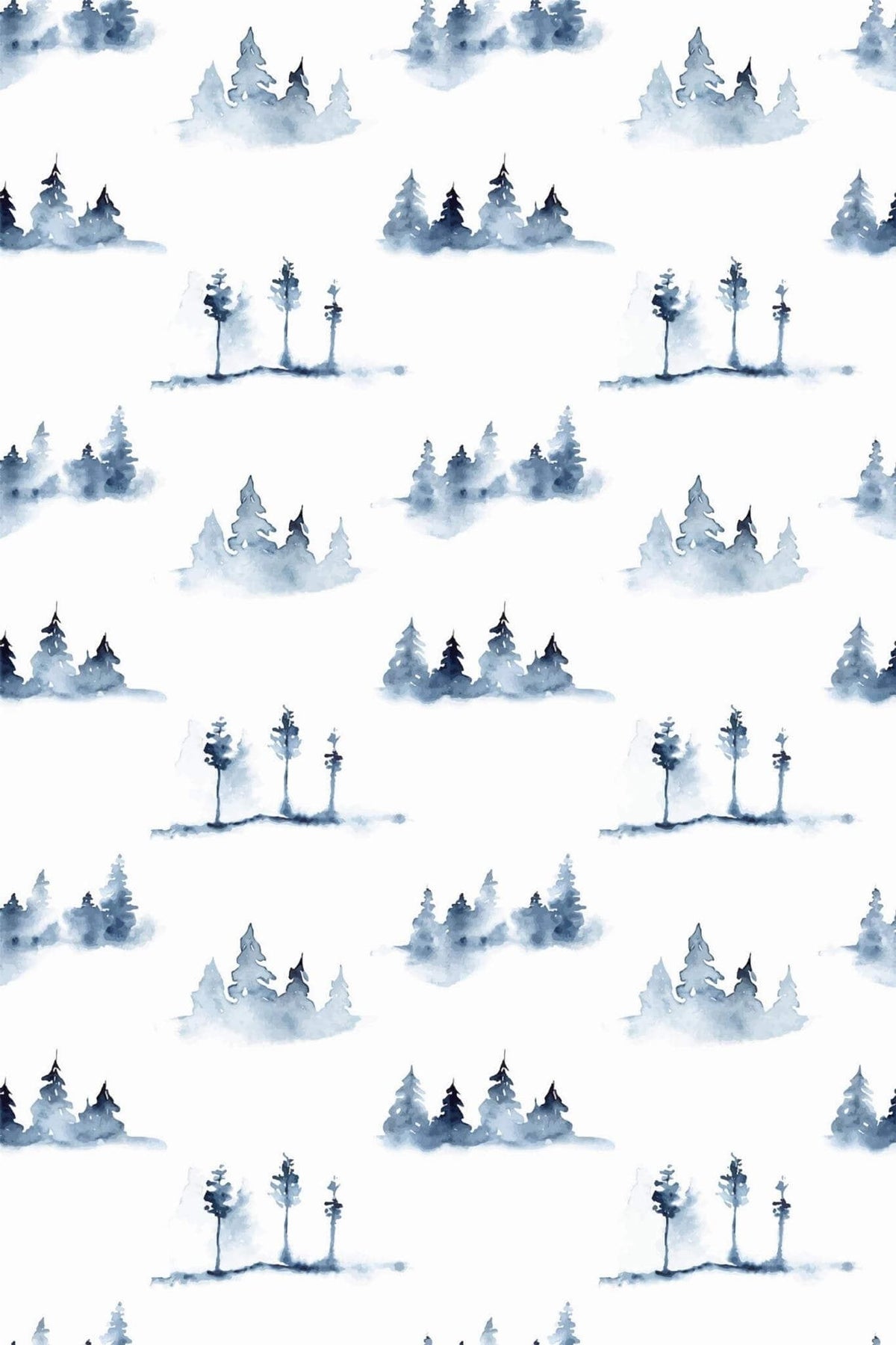 Forêt Brumeuse Bleu Indigo, le motif seul