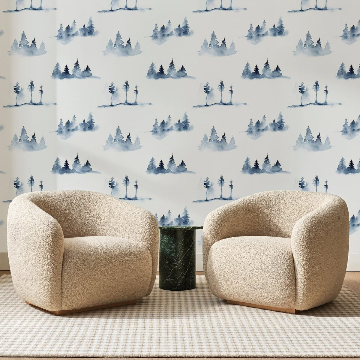 Forêt Brumeuse Bleu Indigo, en situation