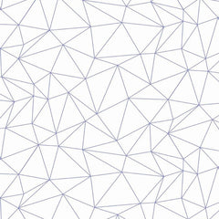 Gros plan de l'impression : segments lilas d'épaisseur constante se croisant sur le blanc du fond.