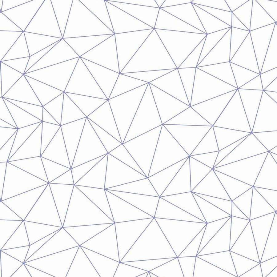 Gros plan de l'impression : segments lilas d'épaisseur constante se croisant sur le blanc du fond.