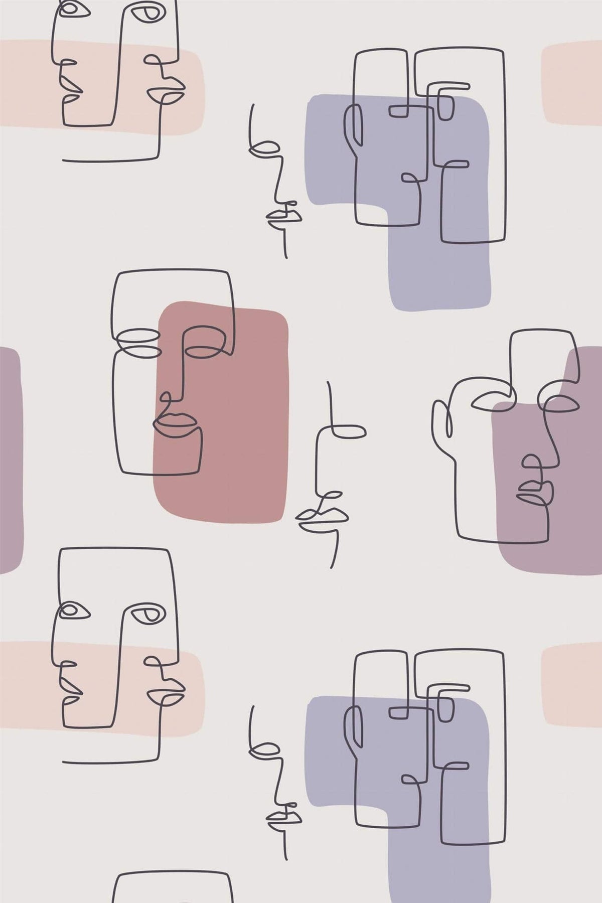 Visages au Trait Mauve, le motif seul
