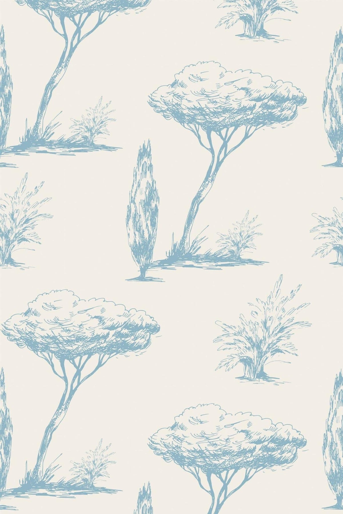 Pins et Cyprès Bleus, le motif seul