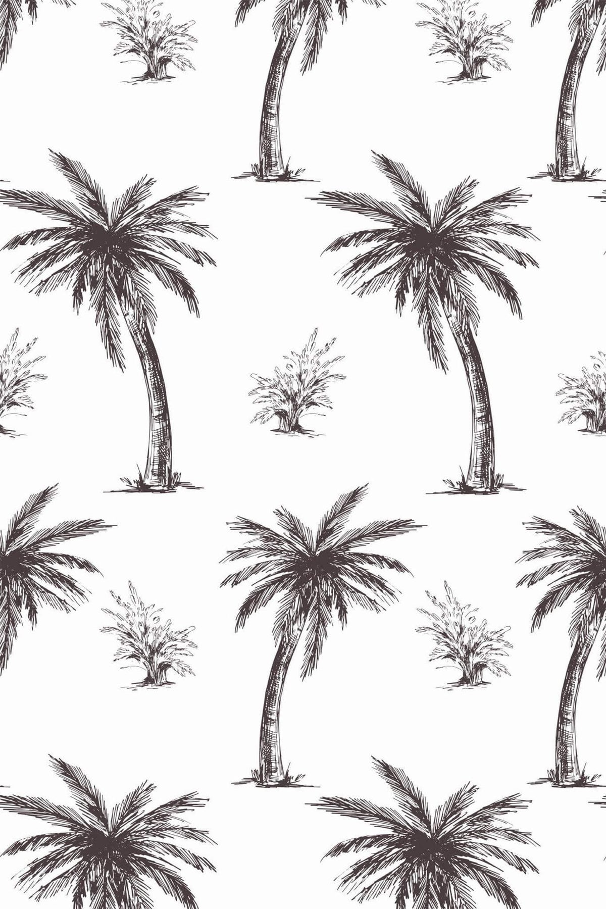 Palmiers Gravés Sépia, le motif seul