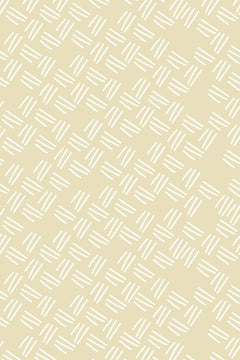 Motif à plat : petits traits blancs groupés et croisés en diagonale sur fond beige sable