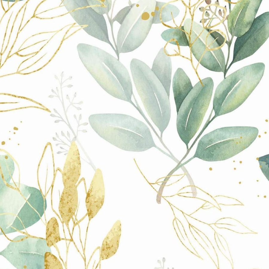 Eucalyptus Vert d'Eau et Or, le motif seul