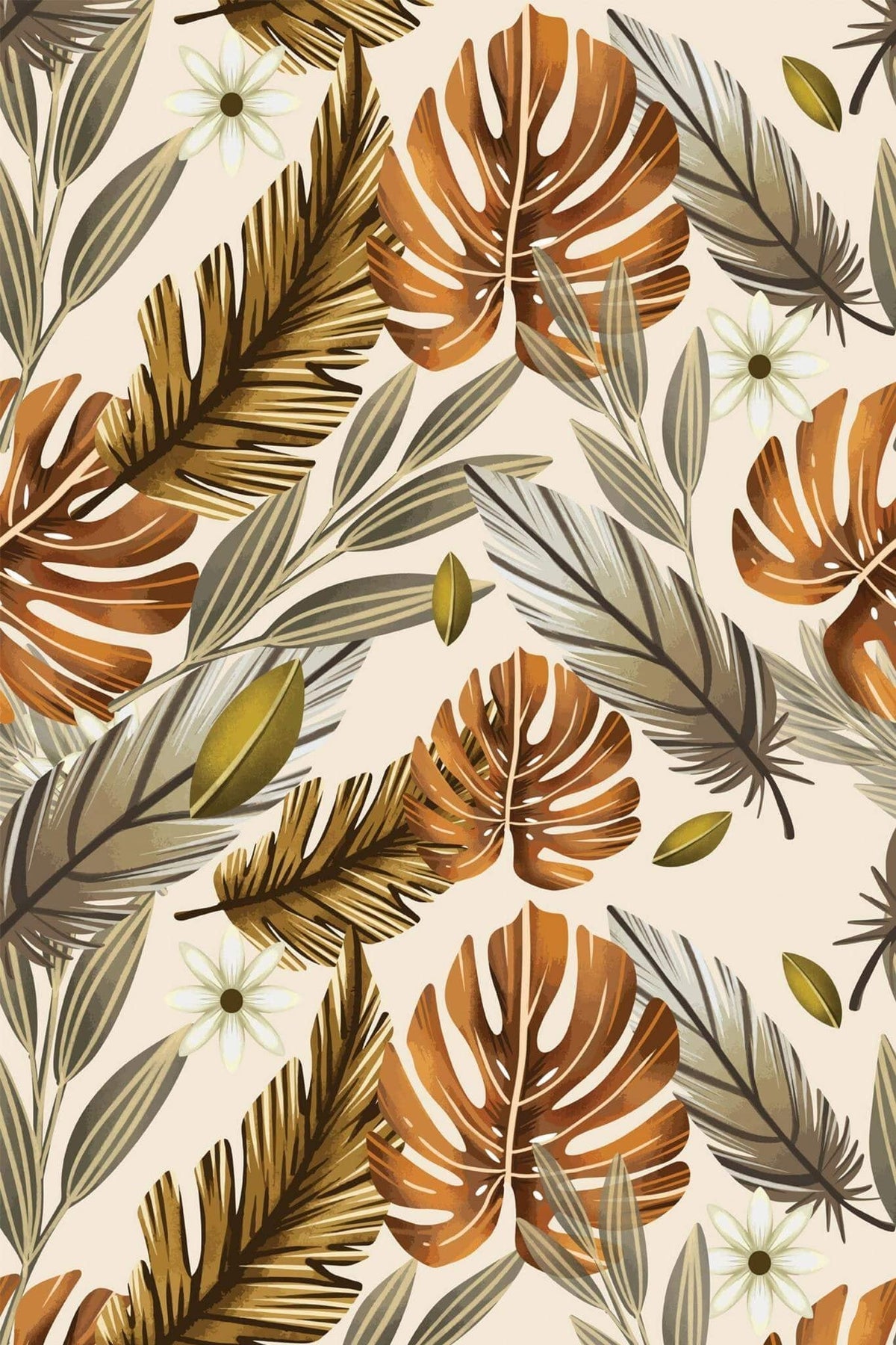 Monstera Cuivré et Palmes Dorées, aperçu aux dimensions saisies