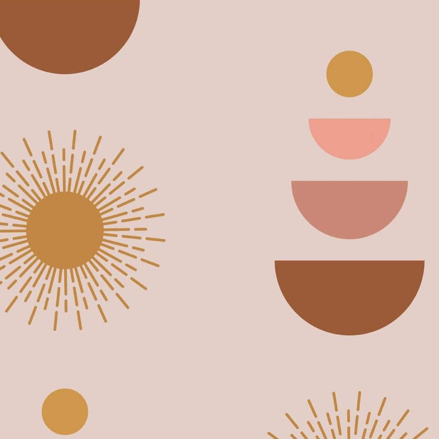 Soleils Ocre sur Rose Poudré, le motif seul