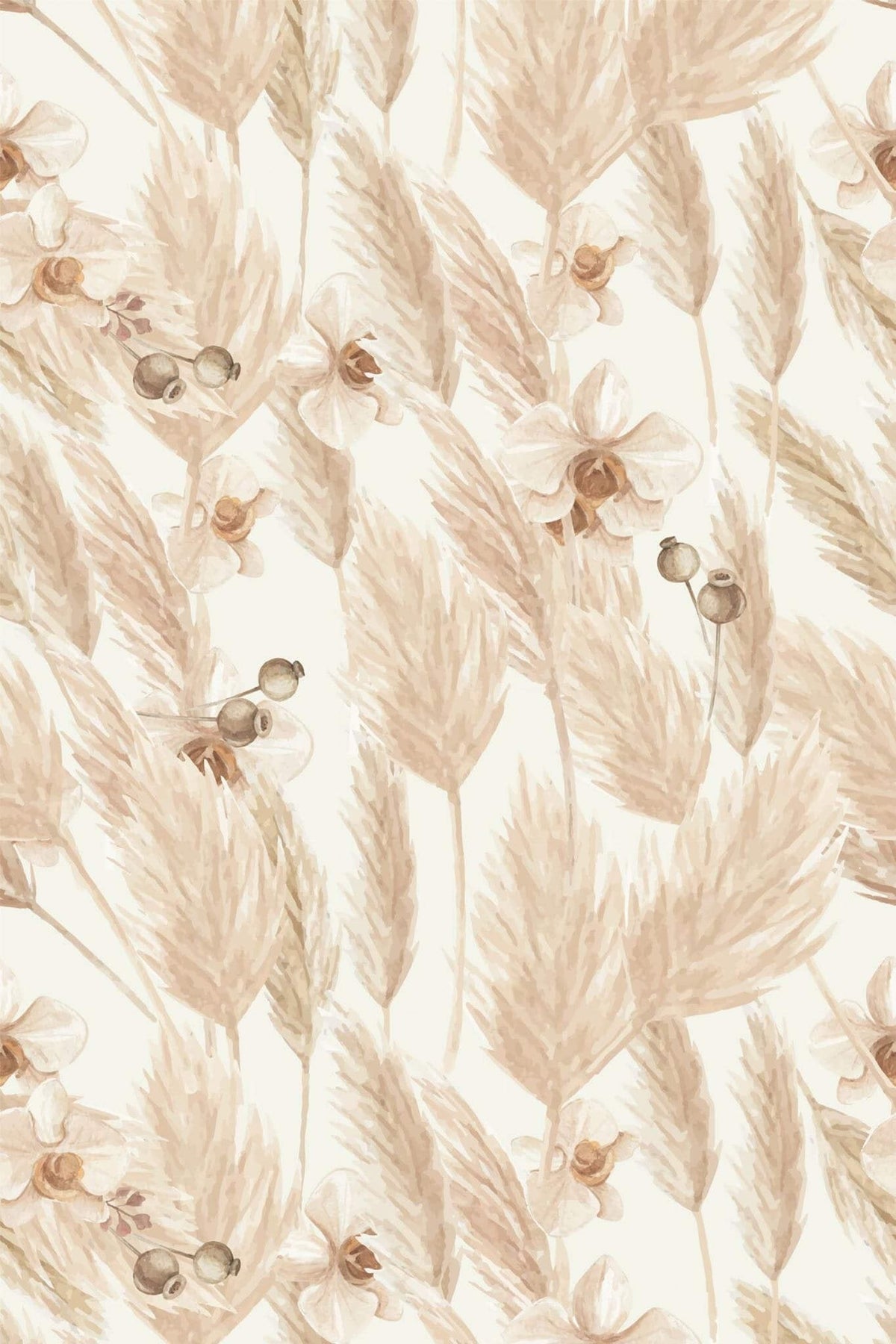 Pampa et Fleurs Séchées Beige, aperçu aux dimensions saisies