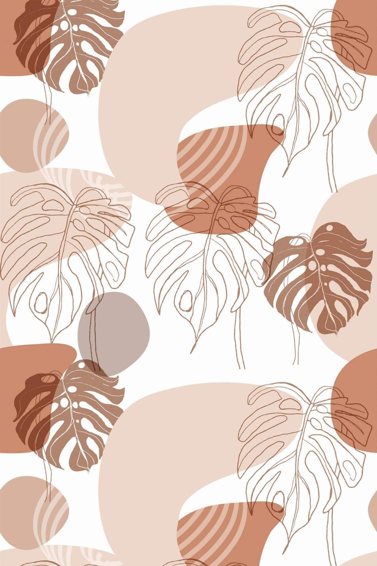 Monstera au Trait Terracotta, le motif seul