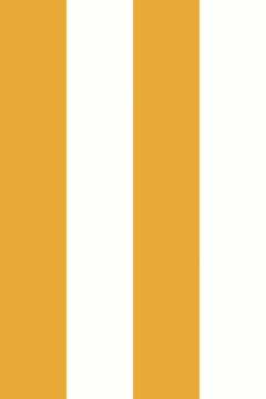 Le décor à plat : larges bandes verticales jaune moutarde alternées avec des bandes blanches de même largeur.
