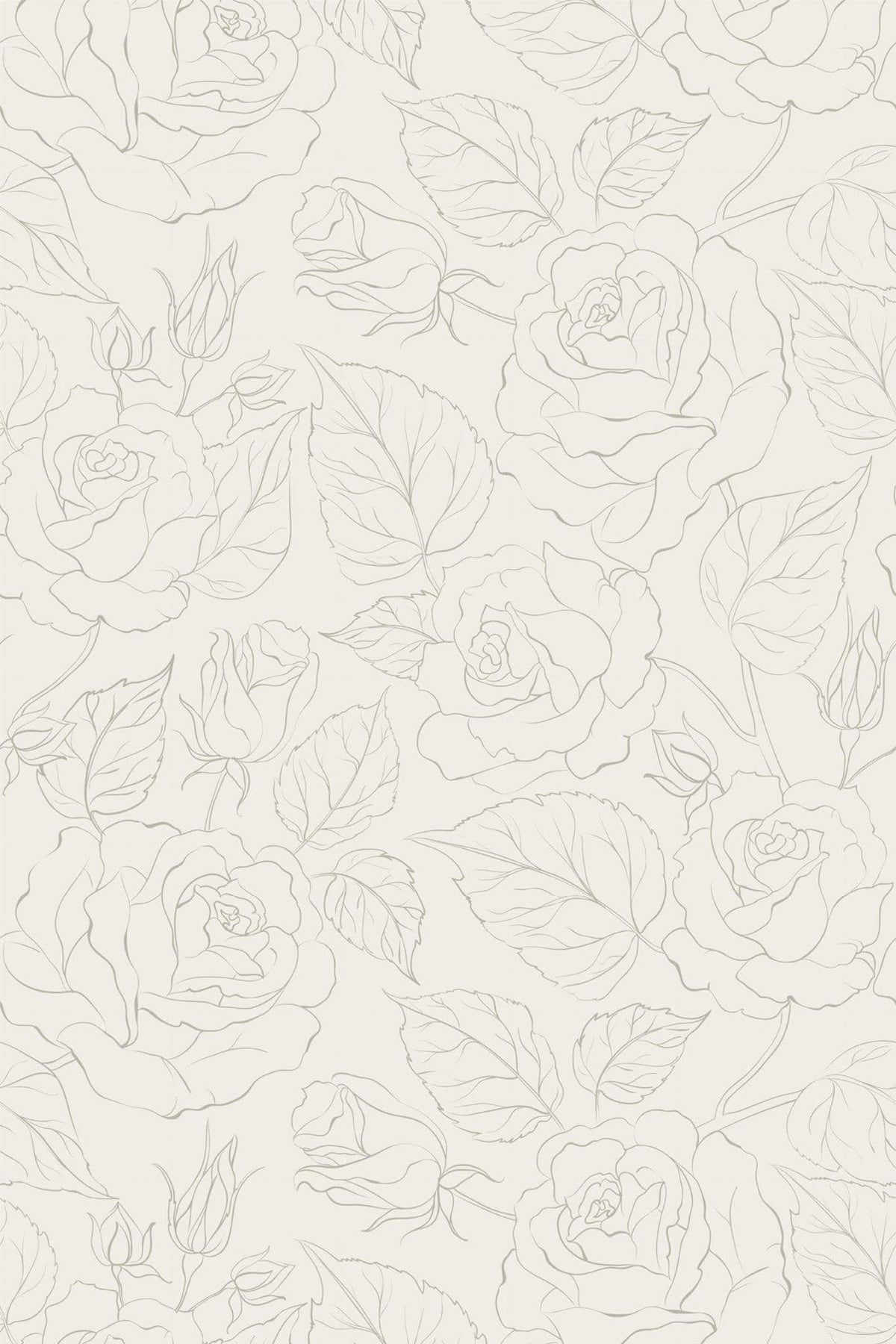 Roses au Trait Écru, le motif seul