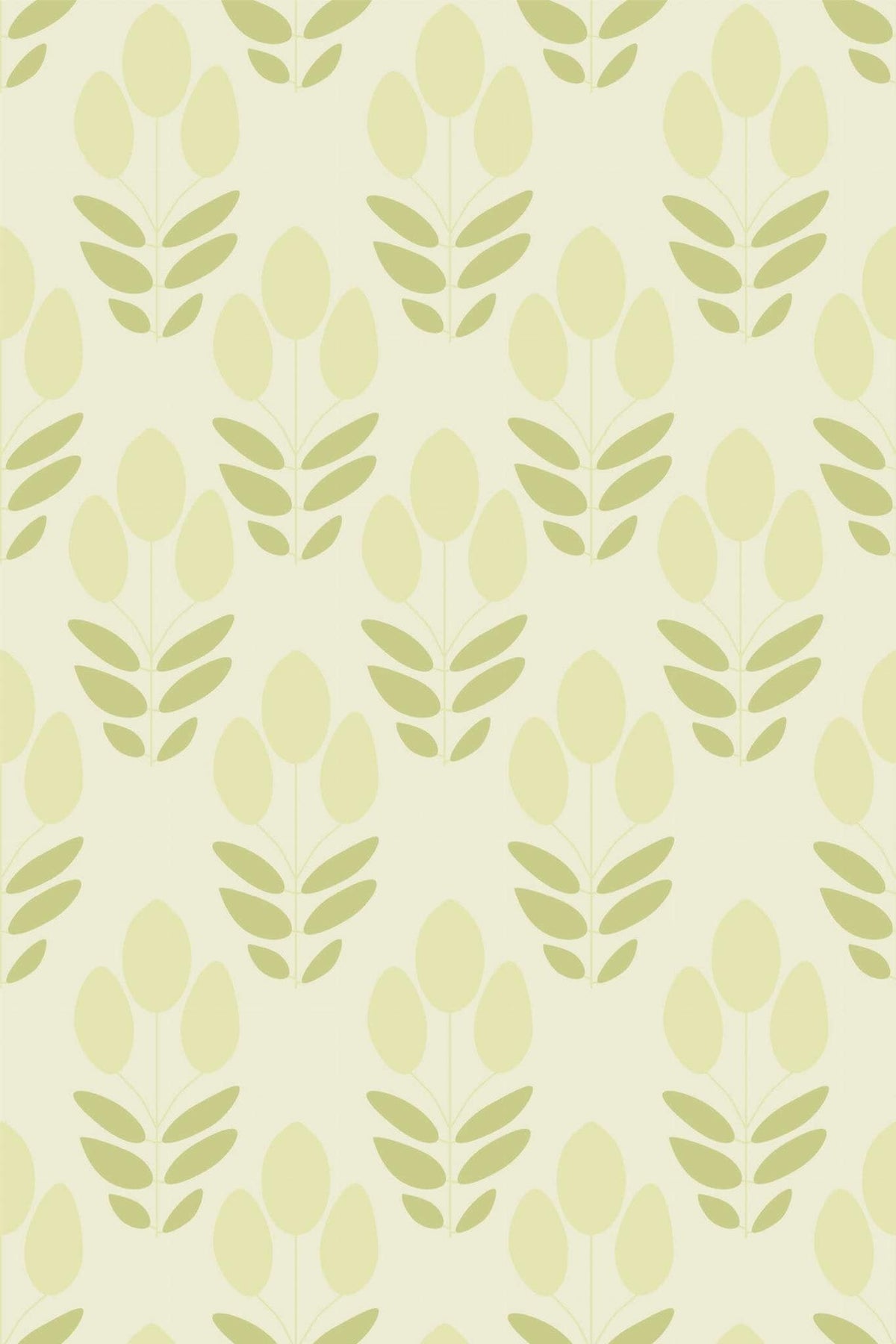 Tulipes Stylisées Crème et Tilleul, le motif seul