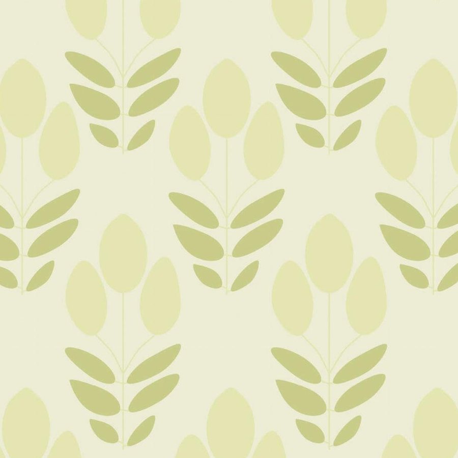 Tulipes Stylisées Crème et Tilleul, le motif seul