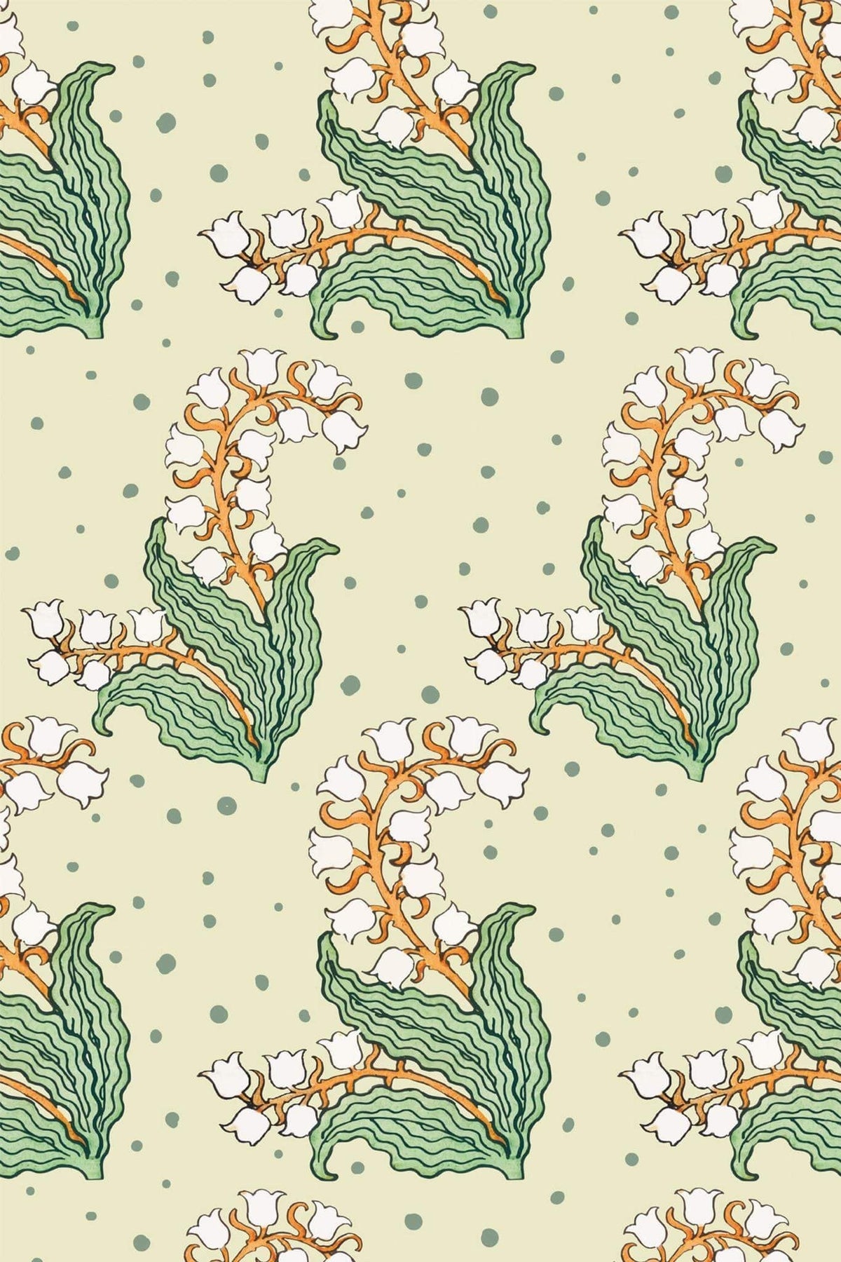 Muguet Blanc sur Crème, le motif seul