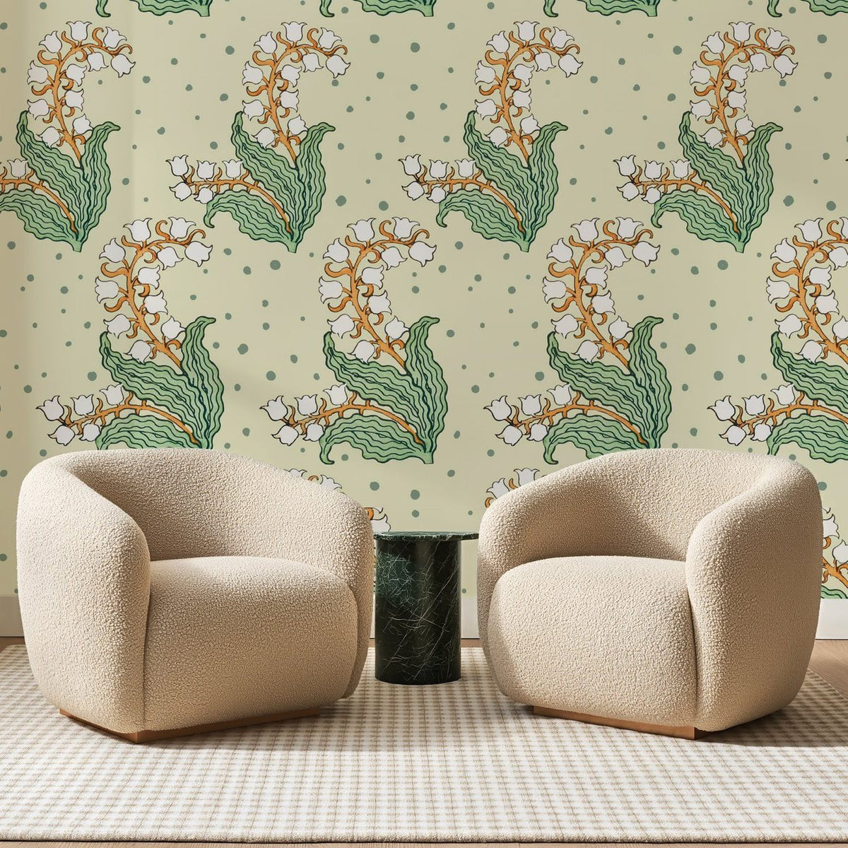 Muguet Blanc sur Crème, en situation