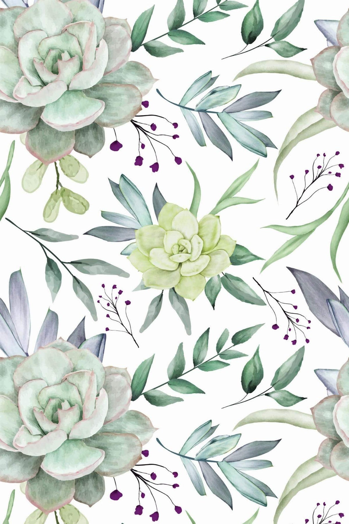 Succulentes Vert d'Eau, le motif seul