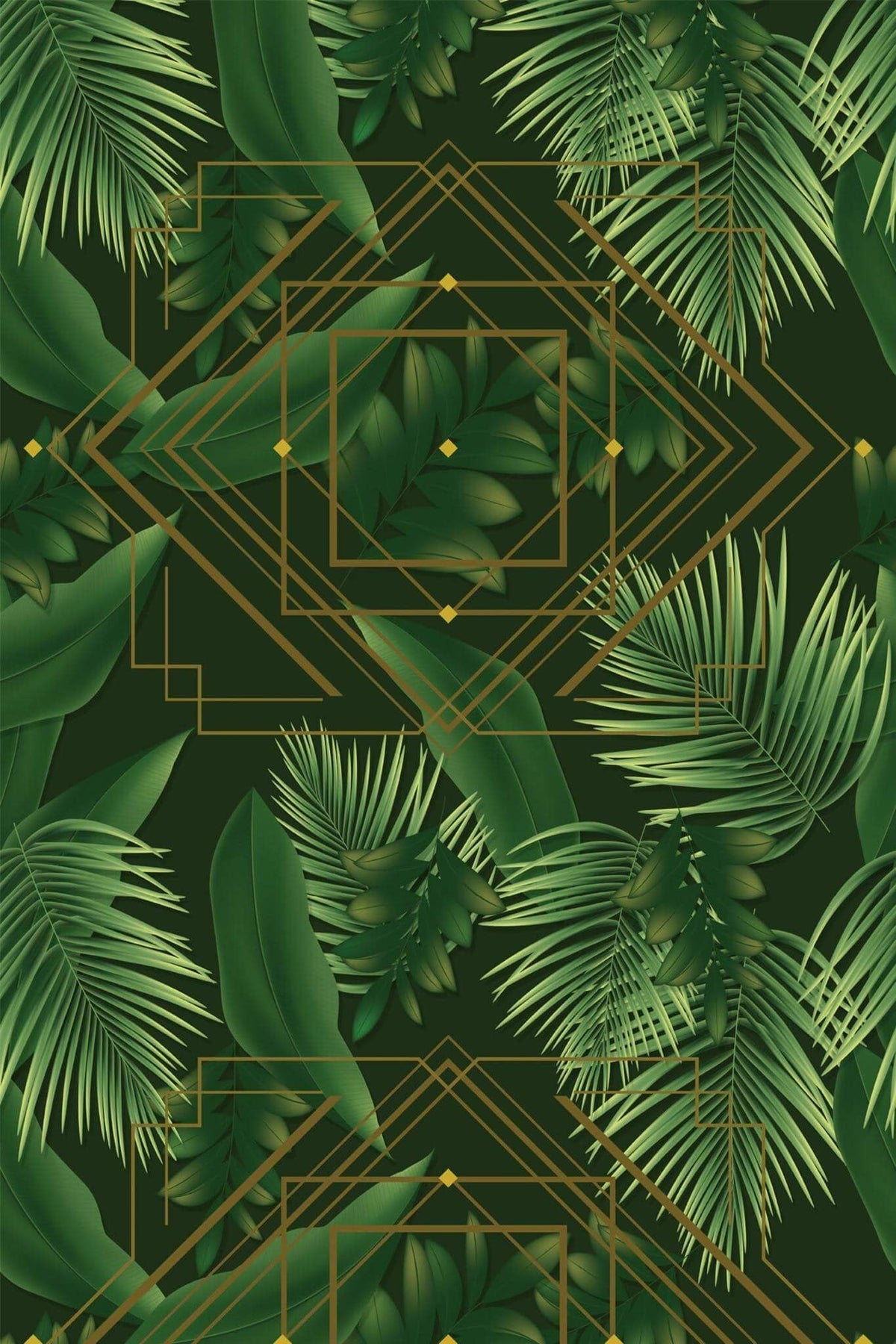 Losanges Dorés sur Jungle Verte, aperçu aux dimensions saisies