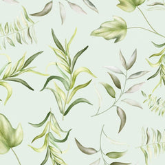 Gros plan de l'impression : les auréoles d'aquarelle et les nervures claires d'une feuille verte