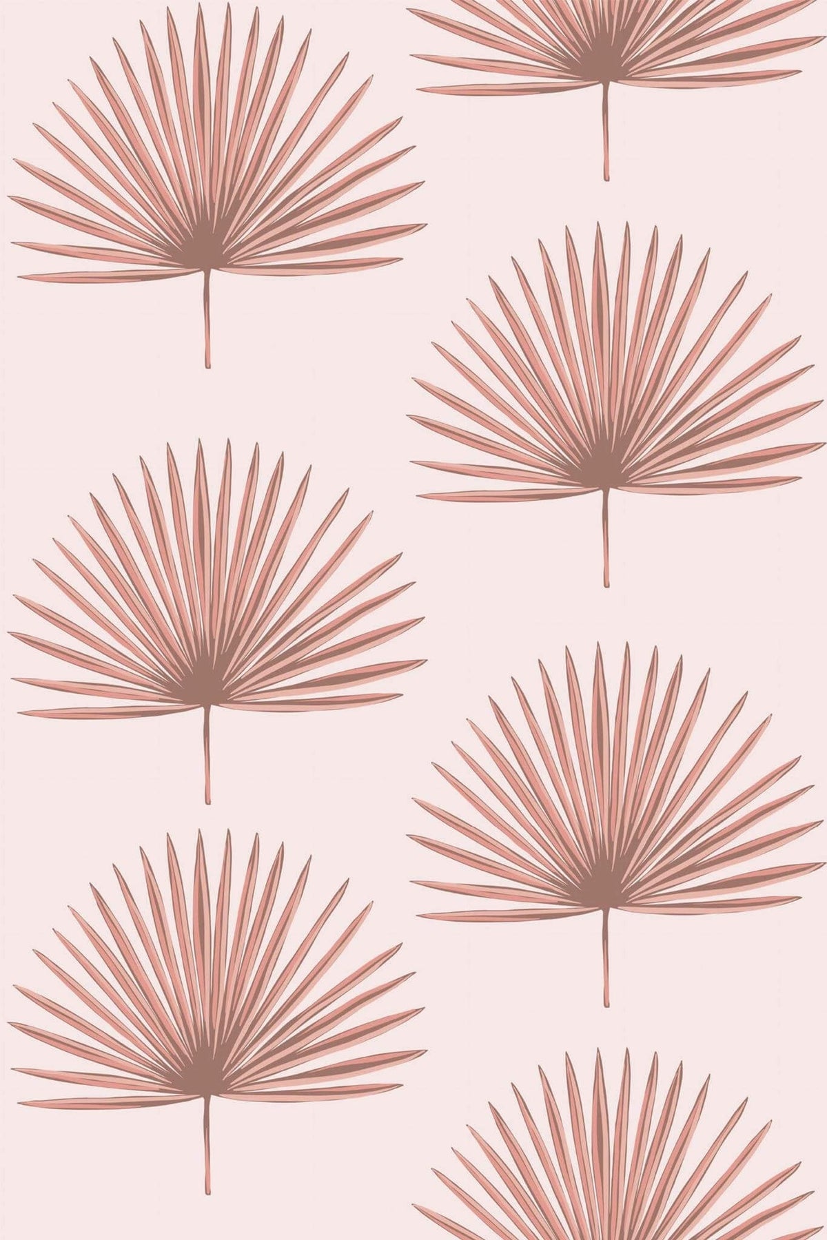 Palmes Éventail Rose Poudré, le motif seul