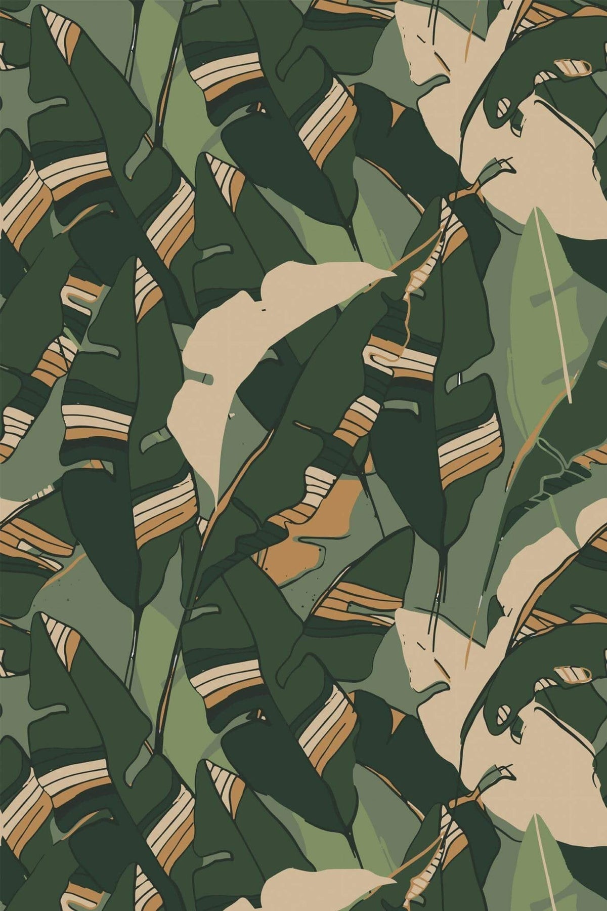 Feuilles De Bananier Vert Sauge, aperçu aux dimensions saisies