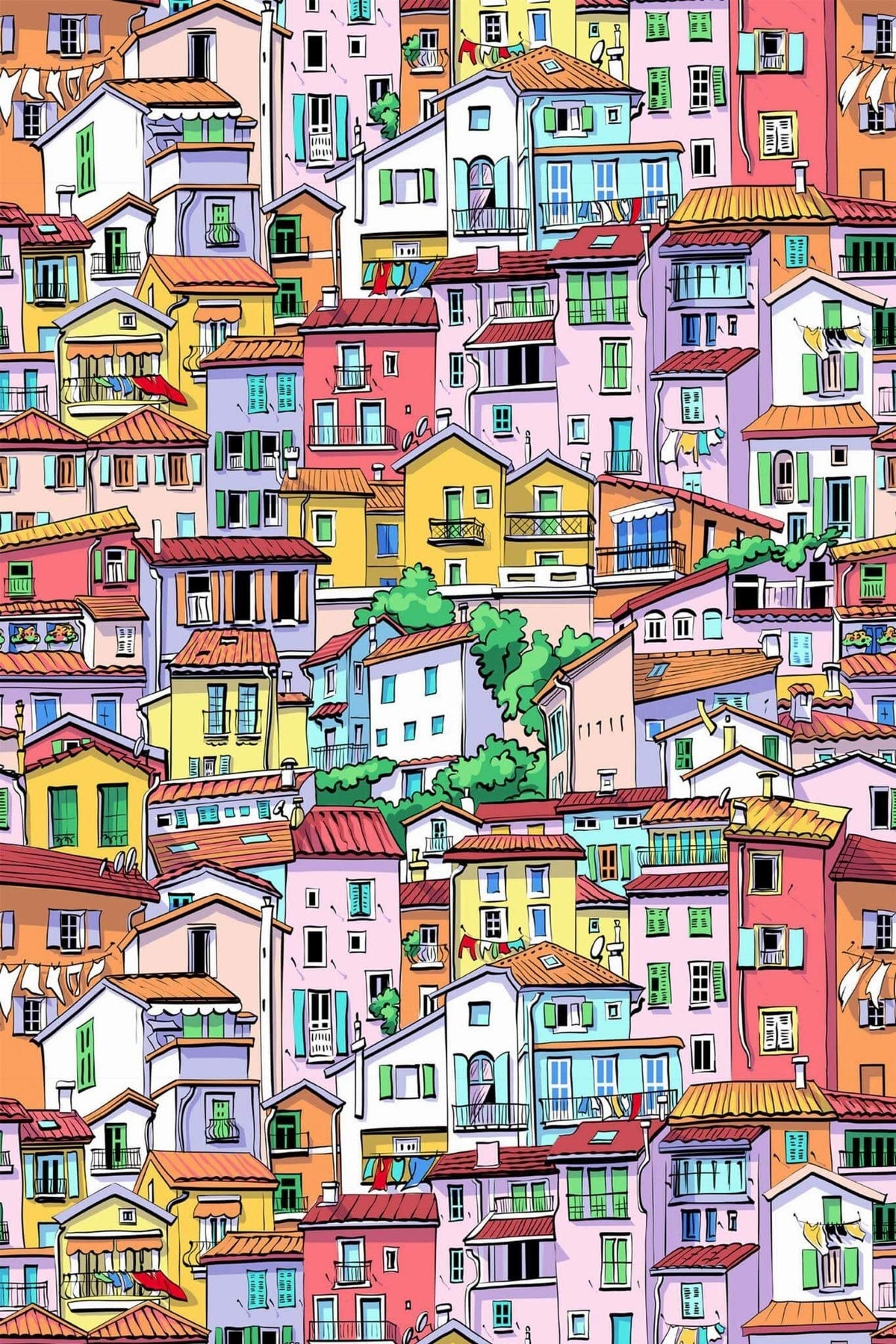 Village Italien Toits Terracotta, le motif seul