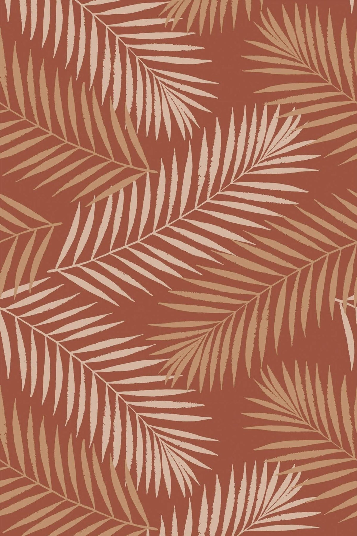 Palmes Sable sur Terracotta, le motif seul