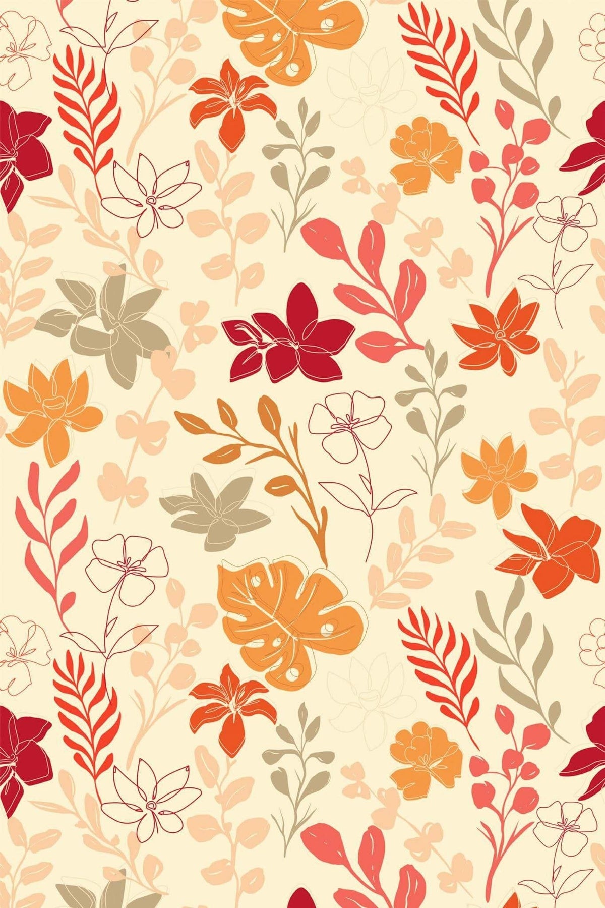 Jardin d'Automne Rouge et Ocre, aperçu aux dimensions saisies
