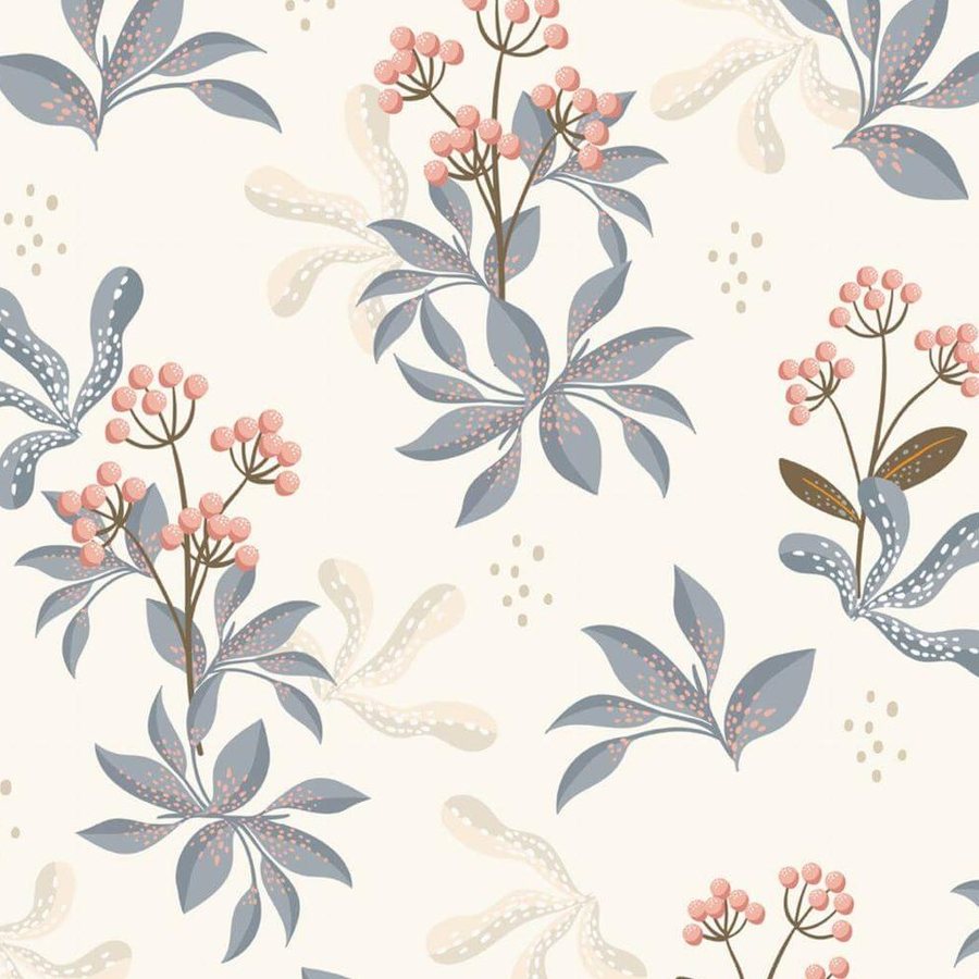 Bouquets Corail et Bleu Ardoise, le motif seul