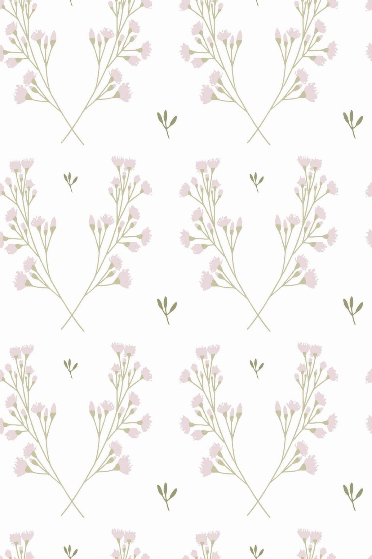 Bouquets Croisés Rose Poudré, le motif seul