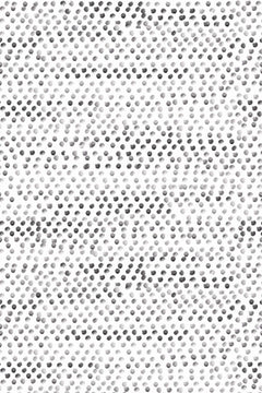 Le décor à plat : pois gris de tailles inégales, serrés sur un fond blanc.