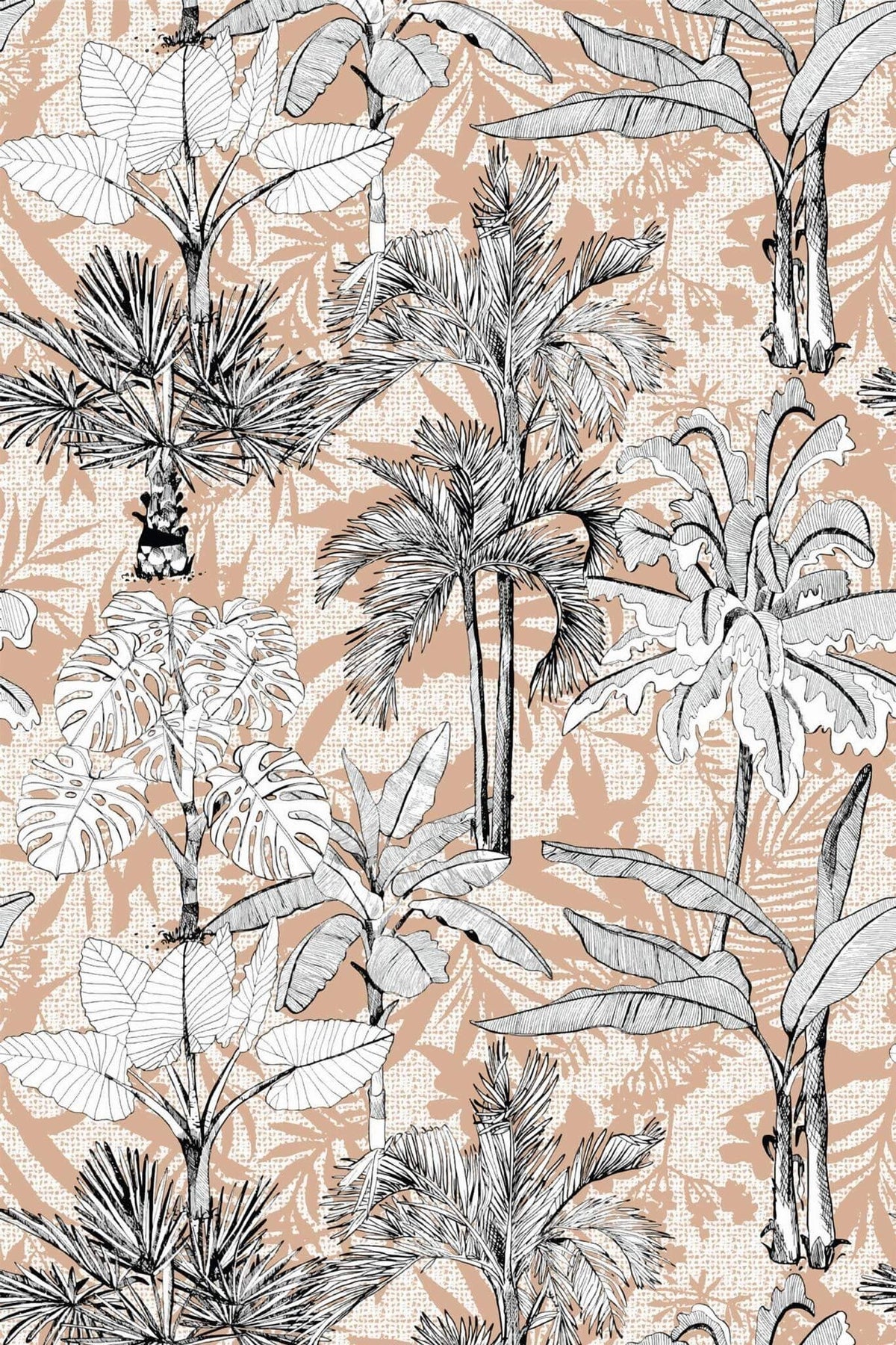 Palmeraie Gravée Abricot, le motif seul